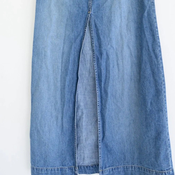 Vintage Tommy Hilfiger Tommy Jeans Mid Wash Back Slit Blue Denim Skirt 3 - Picture 7 of 13